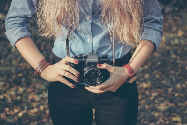 Blonde Woman Photographer