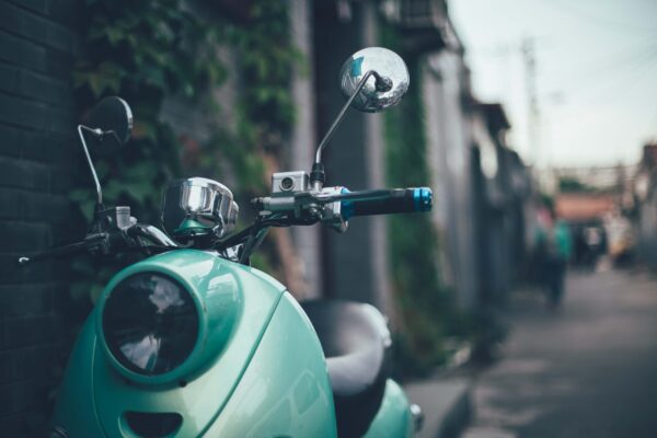 Green Scooter On Road